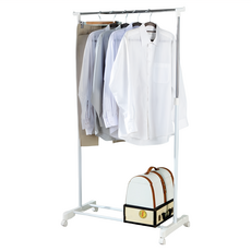 LIVENS 移動式單層衣架, 白色