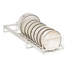 艾米購物 抽拉式單層碗架35.5cm 廚房收納好幫手, 白色, 1個