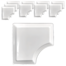 大同磁器 正方斜角盤 5.25吋 白色 - 簡約時尚餐盤, 10個