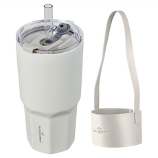 BLACK HAMMER 鈦芯涼不鏽鋼保溫保冰冰壩杯, 奶白色, 940ml, 1個