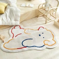 沐慕家居 羊羔絨動物地墊 貓咪尺寸79x48cm 小熊尺寸79x49.5cm, 小狗, 80 x 49.5cm