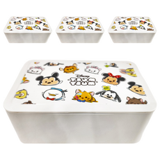 收納王妃 TSUM 塑膠收納盒 188 x 122 x 75mm, 白底亂版, 4個