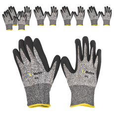 美拓13針灰黑丁睛防切割透氣手套,止滑好用,檢驗合格, L, 灰色, 6雙