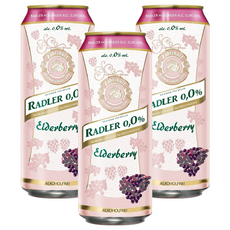 RADLER 萊德 0.0%無酒精啤酒風味飲, 接骨木果, 天然釀造,保留啤酒花風味, 500ml, 3罐