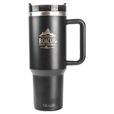 BOACUP 大容量提手保溫杯, 黑色, 1.2L, 1個