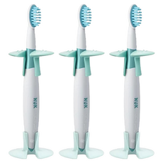 NUK 幼兒學習牙刷 優質軟毛 12-36個月適用, 綠色, 1入, 3支