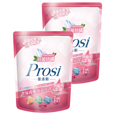 Prosi 普洛斯 抗菌抗蟎濃縮香水洗衣凝露補充包 晨露玫瑰香水精華 木心素添加, 1.8L, 2包