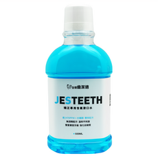 JESTEETH 全璟 齒潔適 矯正專用含氟漱口水, 含氟1470PPM+木糖醇 雙效配方, 無酒精配方 溫和不刺激, 雙重鞏固牙齒 強化琺瑯質, 500ML, 1瓶