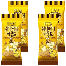 HBAF 杏仁果 蜂蜜奶油味, 方便攜帶的隨手包, 30g, 4包
