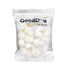 GoodDog 古德狗 磨磨牛系列 白色牛皮骨 犬用, 100%純牛皮, 新鮮耐咬, 原味, 160g, 1包