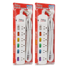 iPlus 保護傘 6切6座延長線 3孔 PU-3669, 1.8m, 白色, 2個