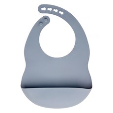 MH 家居 矽膠防水圍兜 柔軟舒適 立體接食設計, 純水藍, 1入, 1個