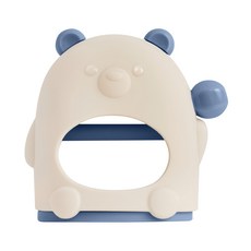 MOTHER-K QQ熊矽膠穿握式固齒器, 藍懶熊, 柔軟矽膠材質, 舒緩長牙不適, 1組, 單品