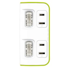 Tyson 太順電業 2切2座 2P便利型 節能小壁插 TS-022A 萊姆色, 1個