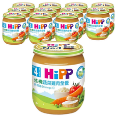 HiPP 喜寶 蔬菜雞肉全餐 寶寶適用 含蕎花油Omega-3, 125g, 12罐
