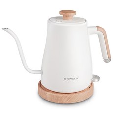 THOMSON 湯姆盛 木紋手沖細口壺 TM-SAK57 原廠保固, 手沖不鏽鋼細口壺 + 分離式底座, 1L, 1個