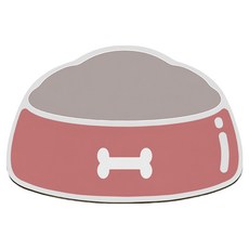 硅藻泥地墊 寵物餵食餐墊 防滑吸水, 小(60 x 40cm), 粉色狗碗, 1個