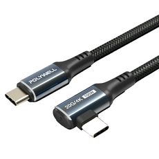 POLYWELL 寶利威爾 星光系列 USB3.2 20G 100W Type-C 高速傳輸充電線 PW15-W45-A395, 1m, 彎頭款, 1條