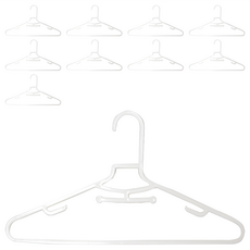 AXIS 艾克思 省空間扁形多功能乾溼兩用塑膠衣架 - 薄荷綠 櫻花粉 紳士黑 蘋果紅 天空藍 PP塑膠製, 白色, 10個