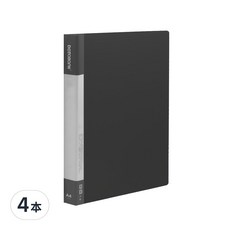 DaTaBanK 三田文具 A4 標準型 小3孔夾資料夾, 多色可選, 黑色, 4本