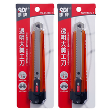 SDI 手牌 透明大美工刀 0433C-T, 2個, 顏色隨機