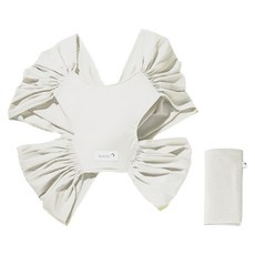 Konny 夏季嬰兒背巾 附束帶 + 環保收納袋, 聚酯纖維 87%+彈力纖維 13%, S, 奶油白