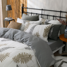 Hong Yew Bedding 鴻宇寢飾 薄被套 100%精梳純棉 台灣製 C20105, 葉夜 灰色