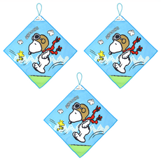 MORINO 摩力諾 SNOOPY 超細纖維印花擦拭巾 SN807 飛行員, 3條