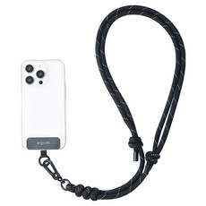 ergomi Knot 編織手機掛繩 ES-STRAD-KW 8mm, 條紋黑, 1條