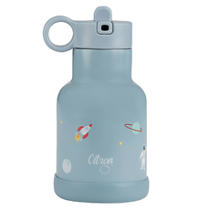 Citron 小檸檬 三層保溫瓶, 250ml, SGS認證德國LFGB食品容器驗證合格, 防漏設計, 不含BPA和鄰苯二甲酸鹽, 附吸管和清潔刷, 奔上宇宙, 1個