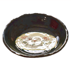 Minoya 美濃燒 雙兔織部圓缽 日本產陶瓷, XL12125-18, 1個