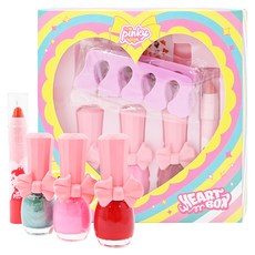Pink Princess 粉紅之心 兒童彩妝禮盒 Set 多款彩妝組合 不含刺激性化學成分, 可撕安全無毒指甲油+指甲貼+潤唇膏+腳分趾器, 1組