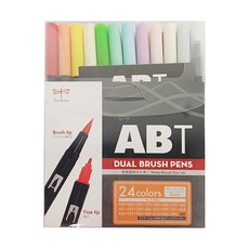 Tombow 蜻蜓牌 AB-T 雙頭彩色毛筆組, 24色/36色 水性染料墨水, 1組