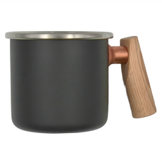 Truvii 趣味 木柄白鐵杯 400ml, 霧色黑夜, 1個