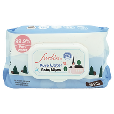 FARLIN 純水濕紙巾加蓋 Set 99.9% EDI超純水 無酒精 無香料, 80張, 3包