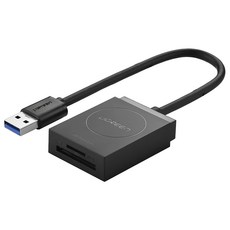 UGREEN 綠聯 SD TF USB3讀卡機, 黑色, 1個, CM184/CM185