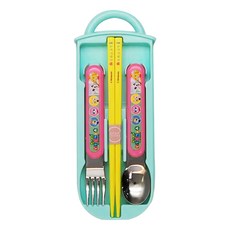 Skater 銀離子兒童餐具三件組, 湯匙 + 叉子 + 筷子, 動物森友會, 1組