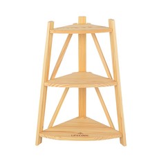 Lifecode 生活密碼 極簡風 三層角落置物架 71.5 x 53cm, 1個, 黃松木