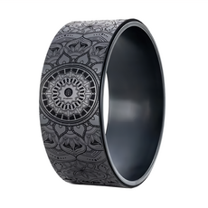 mukasa 慕卡莎 PU瑜珈輪, 32 x 12cm, 黑色曼陀羅, 1個