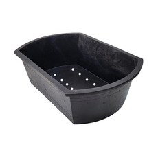 方形橡膠花盆, 黑色, 1個