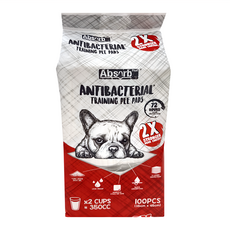 Absorb Plus 狠吸收 抗菌訓練尿布墊, 35x45cm, 瞬吸乾爽,適用於寵物訓練, 35 x 45cm, 100片, 1包