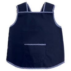 藍色系花邊經典幼兒輕便圍兜 - 35%棉+65%聚酯纖維, 軍艦藍, 1件
