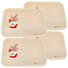 沐慕家居 隔熱餐墊, 奶昔, 4個