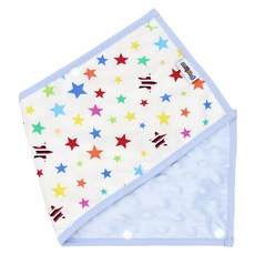 PUKU 藍色企鵝 樂豆推車扶手保護套, 棉質吸水力佳, 按扣設計無銳角更安全, 可水洗清潔, 星星 水, 1個