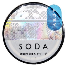 KING JIM HITOTOKI SODA 透明PET卷狀膠帶 箔押款 15mm x 4m, 蕾絲鈎花, 1捲