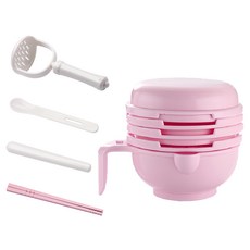 JAR嚴選 副食品研磨碗 嫩粉 9件組, 均碼, 1個