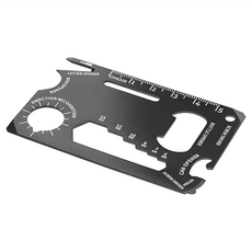 Reflects 多功能不鏽鋼工具卡 420不鏽鋼材質 8.5 x 5.3 x 0.2 cm, 純黑色, 1個