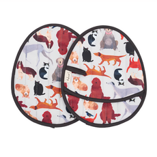 in Blooom 印花樂 x Soupy Tang 蛋形隔熱手套鍋墊 厚, 寵物派對 白色, 1個