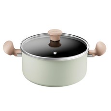 Tefal 特福 抹茶時光系列 不沾雙耳湯鍋加蓋, 24cm, 綠色, 1個