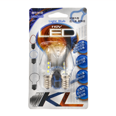 KL LED超亮燈泡 2顆, 110V, 玻璃外殼, 透光度高散熱佳, 壽命超過4000小時, 低耗電低於1W, 1組, 白光